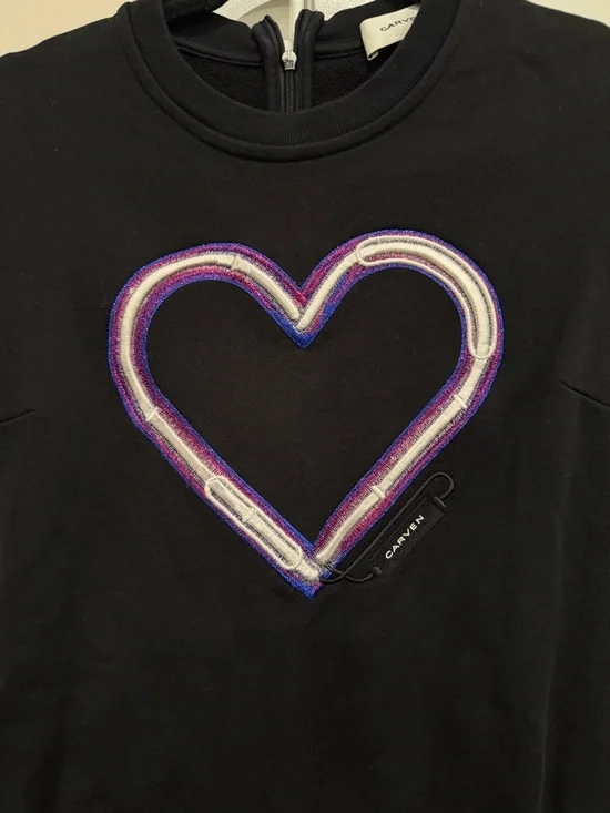 CARVEN Short Sleeve Heart Dress Size Medium EUC - Picture 8 of 15